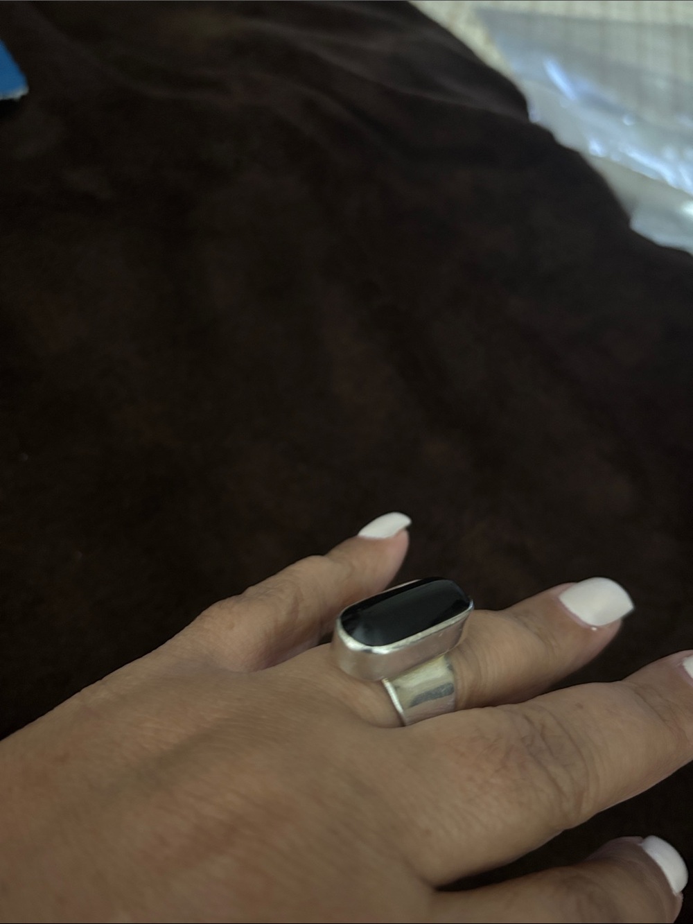 925 Sterling Silver Black Onyx Oval Statement Ring -Women’s Accessory